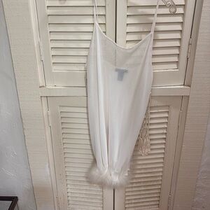 Lovely Sheer Bridal Nighty with Flouncy Feathers on the Bottom